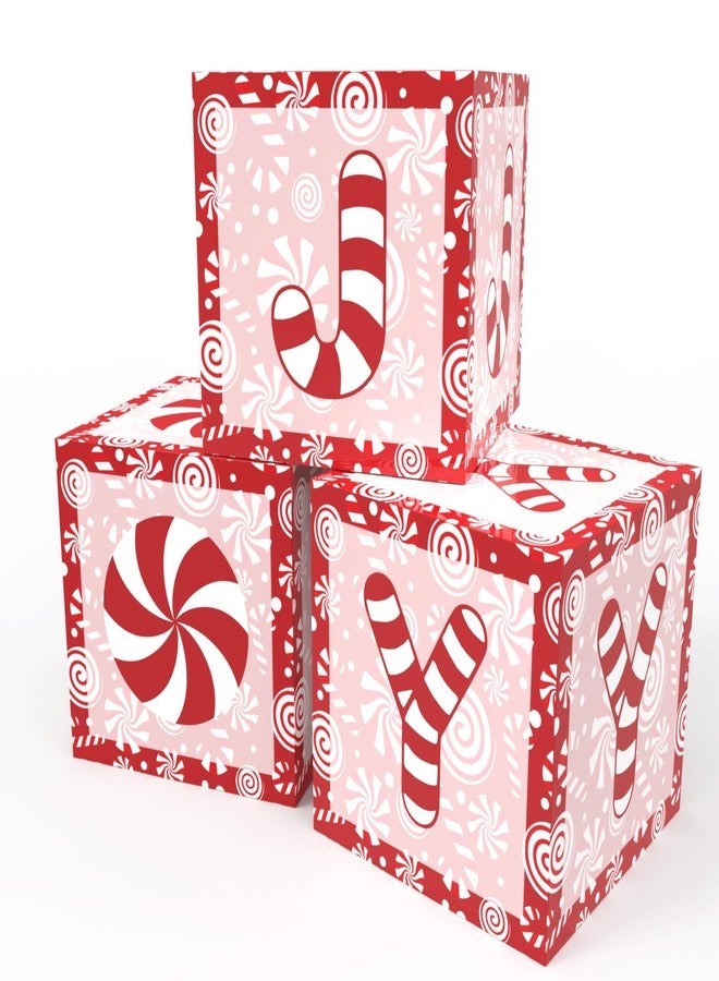 Demonwer 3 Pcs Christmas Balloons Boxes Large Christmas Candy Cane Balloon Boxes Cute Cartoon Gifts Boxes Holiday Party Box for Winter Xmas Holiday New Year Party Supplies - Image 1